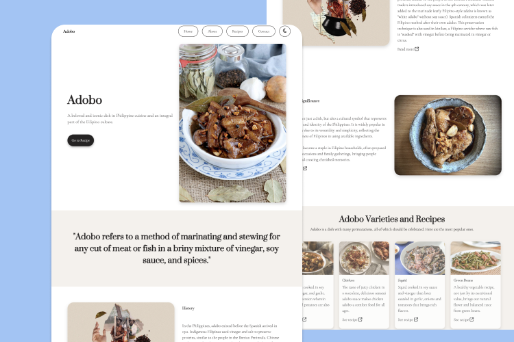 website about adobo dish